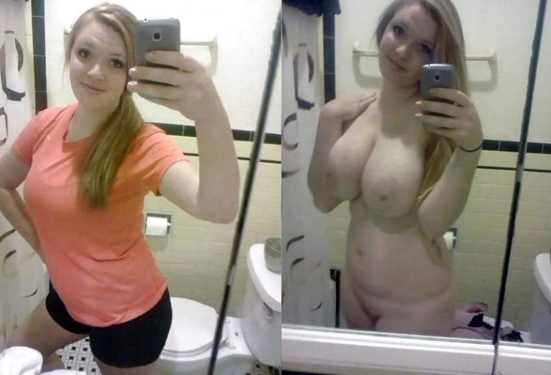 con ropa y sin ropa en el wc